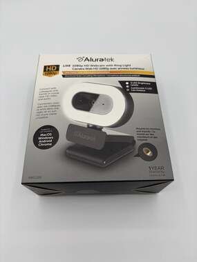 Aluratek LIVE 1080p HD Webcam with Ring Light (Model AWCL05F)